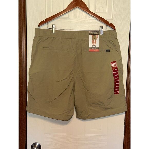 Eddie Bauer Ripstop Tech Shorts Mens Green Cargo Belted Hiking Outdoor Size XL - Picture 3 of 15
